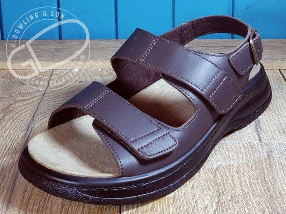 Alfie adjustable open wider fit leather mens summer sandal