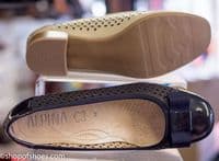 Alpina Alba punched leather summer court shoe. A really special shoe and available now to try on in store if you're passing our Whitchurch Hampshire shop near Basingstoke, Newbury, Winchester and Andover