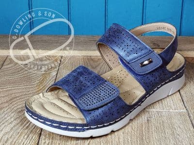 Boulevard Comfort Sandal – Blue Sparkle Detail