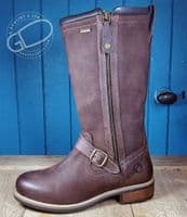 Bourton waxy waterproof deep brown country boot