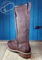 Bourton waxy waterproof deep brown country boot
