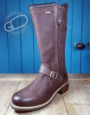 Bourton waxy waterproof deep brown country boot