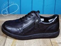 versatile 2E-4E 2V variable fit navy canvas summer shoe with pretty raised stitching and petal motif punching detail from an Db Easy b wide fit specialist near Basingstoke Hampshire.