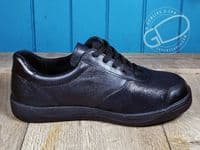 versatile 2E-4E 2V variable fit navy canvas summer shoe with pretty raised stitching and petal motif punching detail from an Db Easy b wide fit specialist near Basingstoke Hampshire.