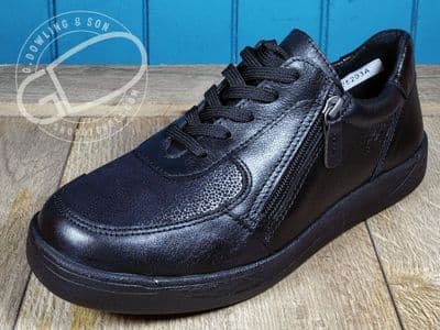 Bridgetown– Women’s Wide Fit Stretch Flat Shoe with side zip