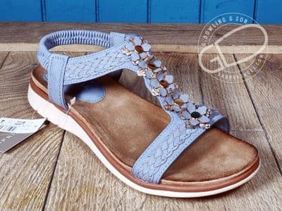 Cipriata Interlaced Floral Sling Back Sandal – Blue