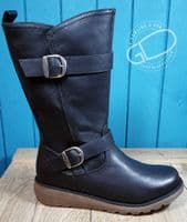 Cipriata mid length zipped non leather black boot