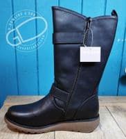 Cipriata mid length zipped non leather black boot