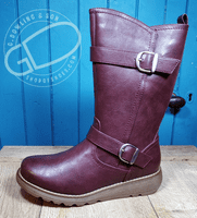 Cipriata mid length zipped non leather burgundy boot