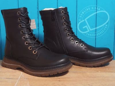 Cipriata side zip laced soft non leather black boot