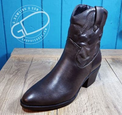 Cipriata soft non leather zip cowboy style boot.