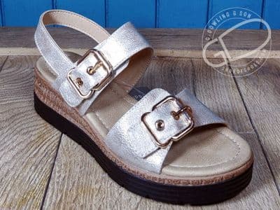 Cipriata Twin Buckle Comfort Sandal – Gold