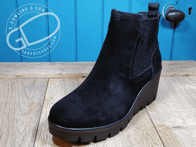 Cipriata Women’s Black Real Suede Wedge Ankle Boot