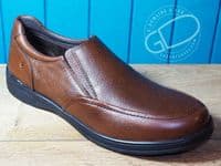 Lightweight modern take on a classic deep grip rubber sole country brogue shoe in lovely tan soft flexible leather Adaptive cushioned insole and flexible rubber sole for all available online or from our Whitchurch shop on the Hampshire Berkshire border.