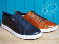 Classic mens leisure pump. Rugged leather  upper with pu sole. in Tan