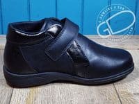 versatile 2E-4E 2V variable fit navy canvas summer shoe with pretty raised stitching and petal motif punching detail from an Db Easy b wide fit specialist near Basingstoke Hampshire.