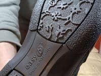 versatile 2E-4E 2V variable fit navy canvas summer shoe with pretty raised stitching and petal motif punching detail from an Db Easy b wide fit specialist near Basingstoke Hampshire.