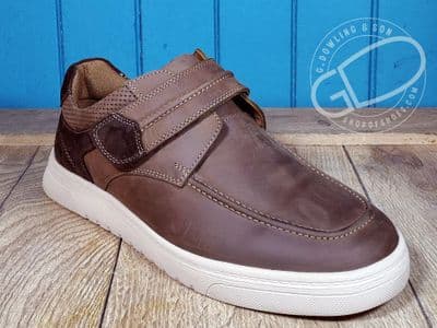 DB Ethan Wide Fit Touch Fastening Shoe Brown | 2V Dual Fit