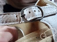 DB Shoes Comfrey Wide Fit Leather Sandal – Beige – Adjustable Comfort Sandal