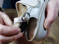 DB Shoes Comfrey Wide Fit Leather Sandal – Beige – Adjustable Comfort Sandal