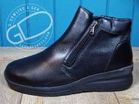 versatile 2E-4E 2V variable fit navy canvas summer shoe with pretty raised stitching and petal motif punching detail from an Db Easy b wide fit specialist near Basingstoke Hampshire.