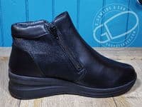 versatile 2E-4E 2V variable fit navy canvas summer shoe with pretty raised stitching and petal motif punching detail from an Db Easy b wide fit specialist near Basingstoke Hampshire.