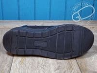 versatile 2E-4E 2V variable fit navy canvas summer shoe with pretty raised stitching and petal motif punching detail from an Db Easy b wide fit specialist near Basingstoke Hampshire.