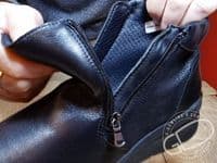 versatile 2E-4E 2V variable fit navy canvas summer shoe with pretty raised stitching and petal motif punching detail from an Db Easy b wide fit specialist near Basingstoke Hampshire.