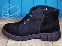 versatile 2E-4E 2V variable fit navy canvas summer shoe with pretty raised stitching and petal motif punching detail from an Db Easy b wide fit specialist near Basingstoke Hampshire.