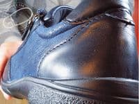 versatile 2E-4E 2V variable fit navy canvas summer shoe with pretty raised stitching and petal motif punching detail from an Db Easy b wide fit specialist near Basingstoke Hampshire.