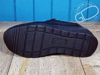 versatile 2E-4E 2V variable fit navy canvas summer shoe with pretty raised stitching and petal motif punching detail from an Db Easy b wide fit specialist near Basingstoke Hampshire.