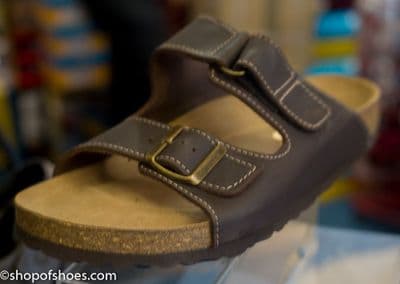 Dennis, adjustable open wider fit leather mule sandal from Easy b