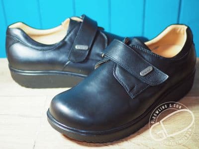 Extra Wide Fit Orthopaedic Diabetic black soft leather Shoe