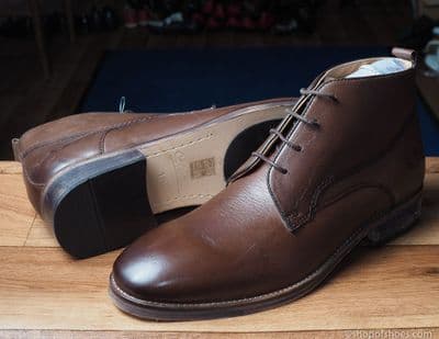 Fantastic smart deep brown  leather laced boot with comfort footbed