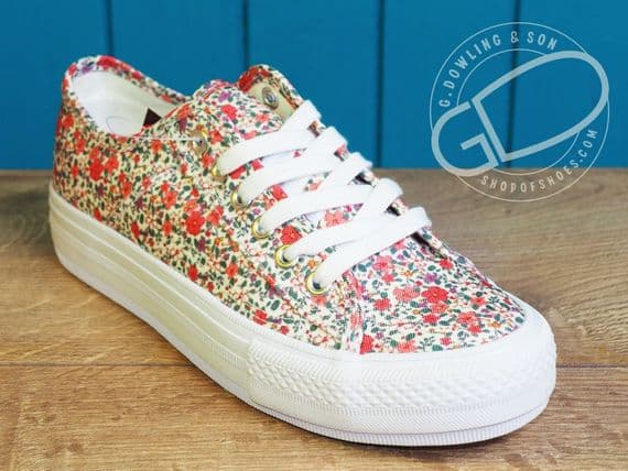 floral laced canvas