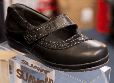 Frances black  Extra Wide easy access great looking velcro bar Shoe 4E-6E