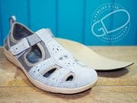 free spirit Suede leather spring/summer walking shoe. A very popular closed sandal returns again in Khaki and Navy in our Whitchurch Hampshire Shop on the Berkshire North Hampshire border on the A34 between Newbury and Winchester Andover and Basingstoke