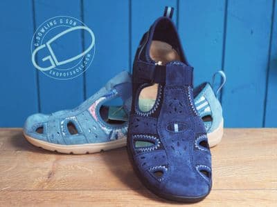 Free spirit plain suede leather spring/summer walking  sandal  in navy