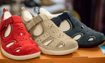 Free spirit plain suede leather spring/summer walking  sandal  in red