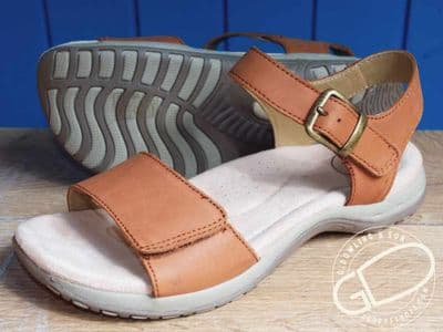 Free spirit tan leather touch walking sandal
