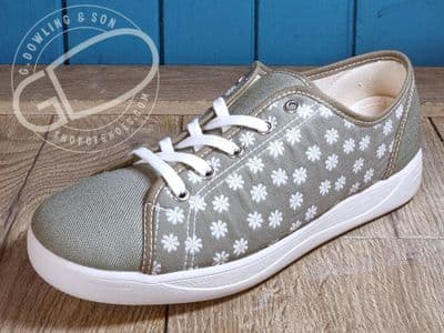 Hudson green floral canvas EE-4E wider fit.