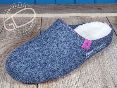 Hush Puppies “The Good Slipper”  Charcoal/Pink recycled