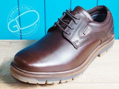 Hush puppies waterproof in dark tan brown leather