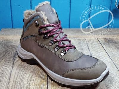 IMAC Italian-Made Waterproof leather Wool-Lined Walking Boot — Safari Brown/Green