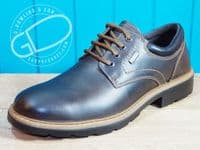 Imac waterproof deep tread shoe in dark tan brown leather