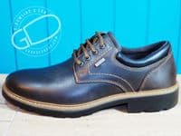 Imac waterproof deep tread shoe in dark tan brown leather