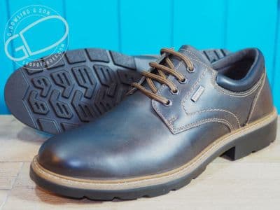 Imac waterproof deep tread shoe in dark tan brown leather