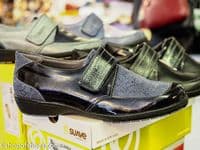 Jenny Ladies black soft leather comfort E - EE perfect fitting Velcro shoe. Available to buy online or collect from our Whitchurch Hampshire shop right between Basingstoke, Winchester, Newbury and Andover on the A34