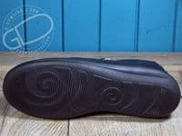 versatile 2E-4E 2V variable fit navy canvas summer shoe with pretty raised stitching and petal motif punching detail from an Db Easy b wide fit specialist near Basingstoke Hampshire.