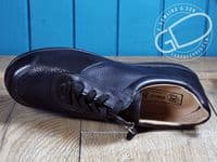 versatile 2E-4E 2V variable fit navy canvas summer shoe with pretty raised stitching and petal motif punching detail from an Db Easy b wide fit specialist near Basingstoke Hampshire.